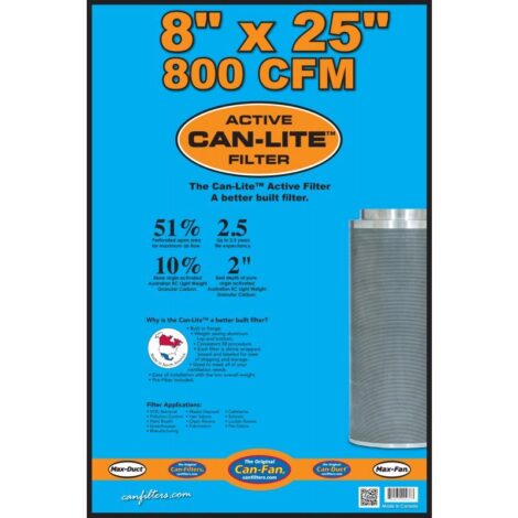 Canfilter can-lite 800 CFM 8"X25" mini