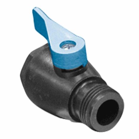 Dramm 74 Shut-Off Valve Filled PP, Full Flow, Blue Handle